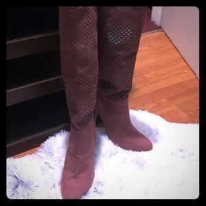 JustFab Balicia Dusty Blush Heeled Boots SZ 11